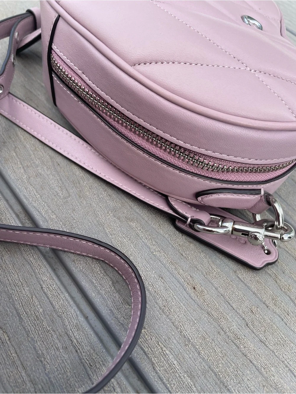 Coach Heart Quilted Crossbody Bag in Dusty Lilac